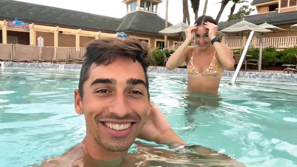 JoJo Crichton and Melanie Breaux in the pool