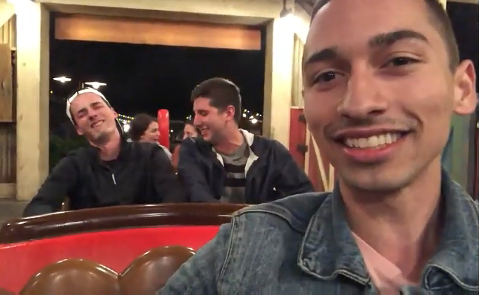 JoJo Crichton and friends on Barnstormer in Magic Kingdom
