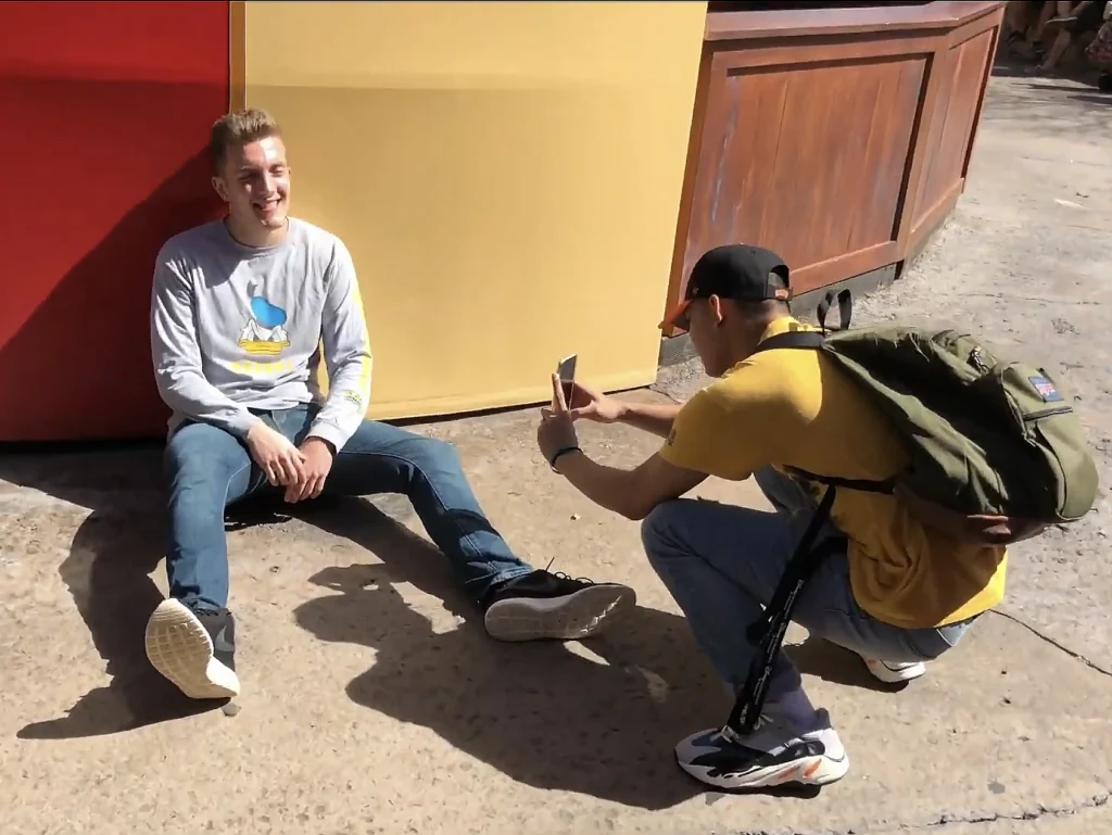 Zane Burk and friend Devin at Magic Kingdom on Valentine's Day