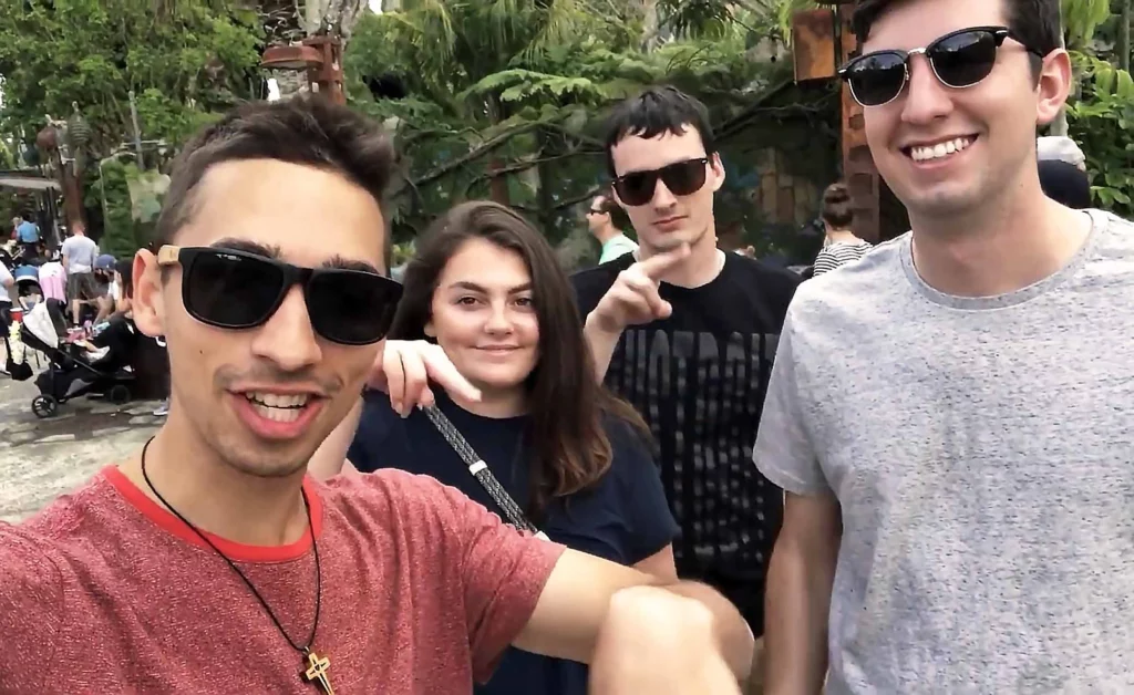 JoJo Crichton, Emily Boornazian, Keith Frankert, and Austin Wheeling at Disney's Animal Kingdom