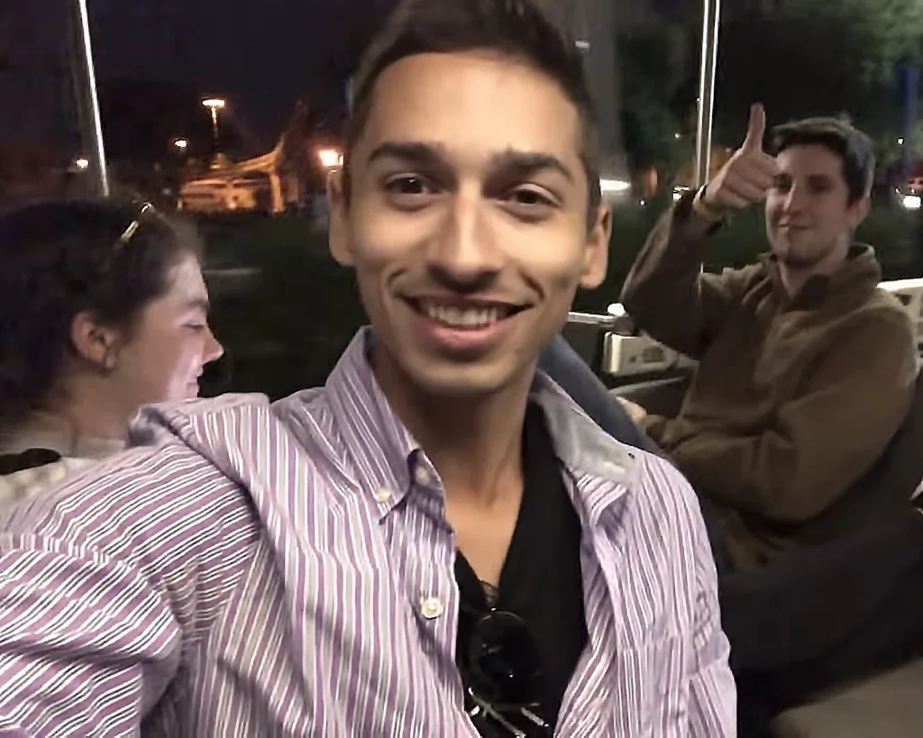 Emily Boornazian, JoJo Crichton, and Austin Wheeling on tram at Epcot Flower and Garden festival