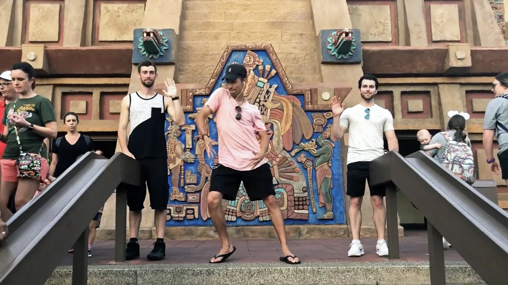 Austin Edwards, JoJo Crichton, and Kyle Pallo in Mexico Pavilion at Epcot