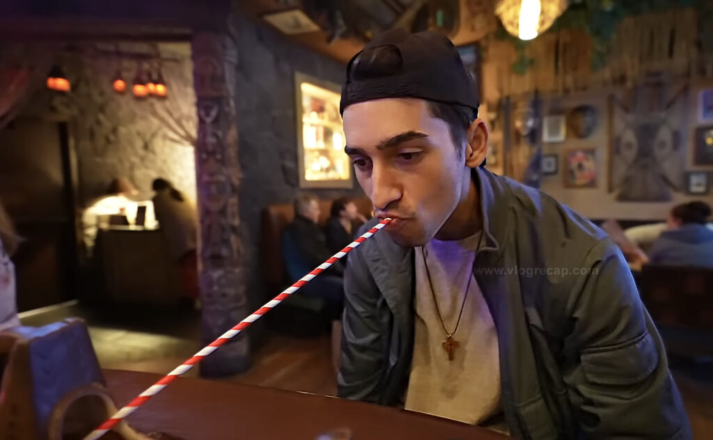 JoJo Crichton drinking at Trader Sam's