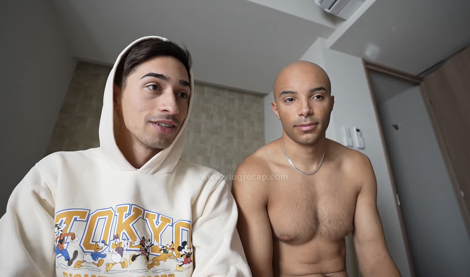 JoJo Crichton and Jason Jete Jeter in their Airbnb room in Japan