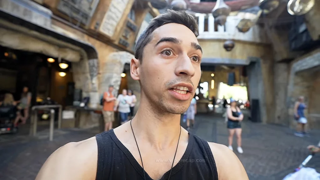 JoJo Crichton looking for the Mandalorian at Galaxy's Edge
