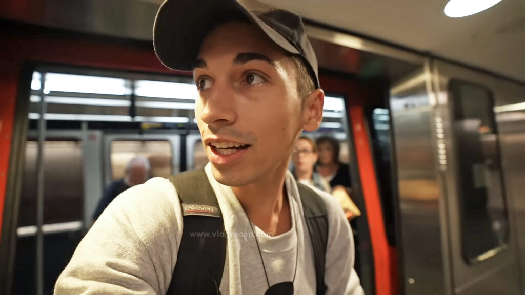 JoJo Crichton at Atlanta airport, making a connection to Athens, Greece