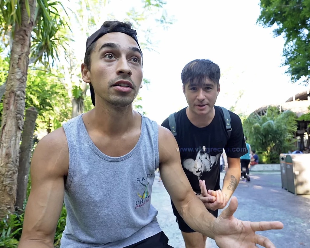 JoJo Crichton and Ryan Martel attempting ride all rides challenge at Disney's Animal Kingdom