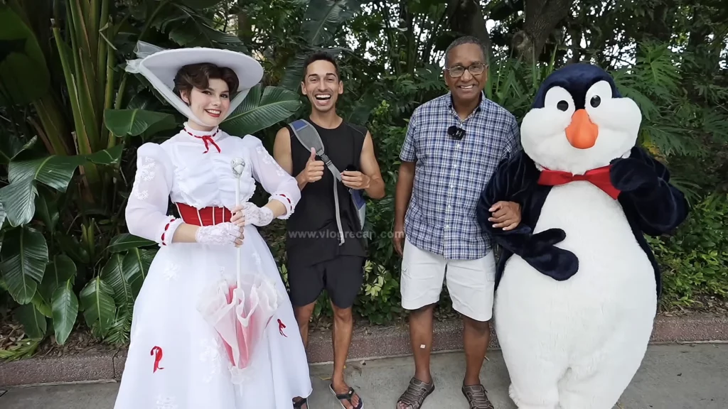 JoJo Crichton and his dad Noel Crichton meeting Mary Poppins at Hollywood Studios