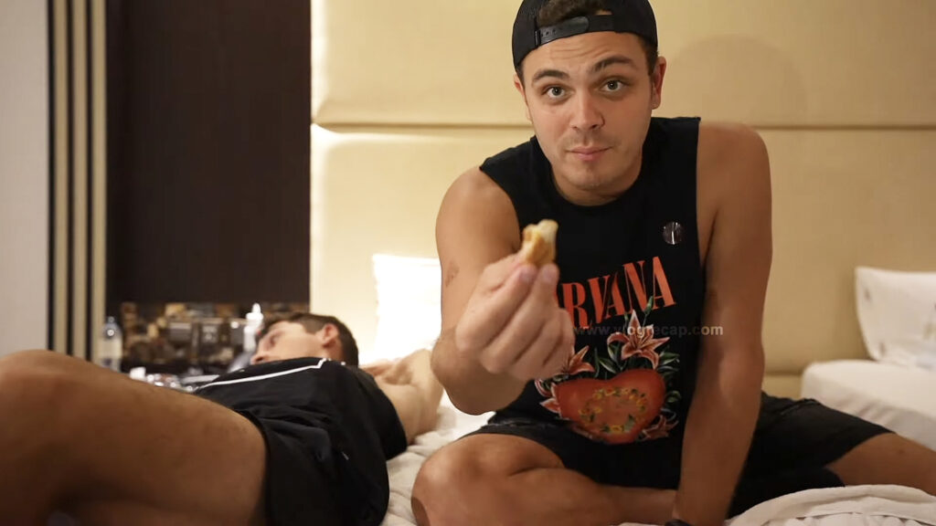 JoJo Crichton tapped out laying on bed