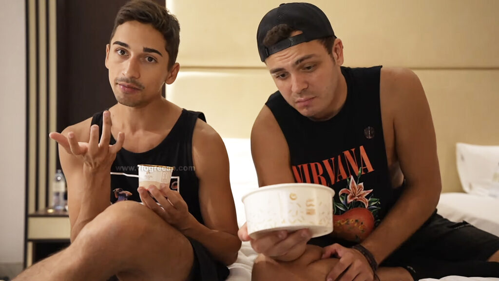 JoJo Crichton and Jake Mullen trying Dubai McDonalds teriyaki sauce