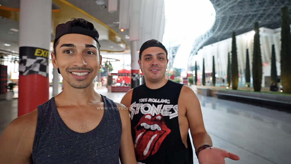 JoJo Crichton of JoJo's World with Jake Mullin at Ferrari World in Abu Dhabi