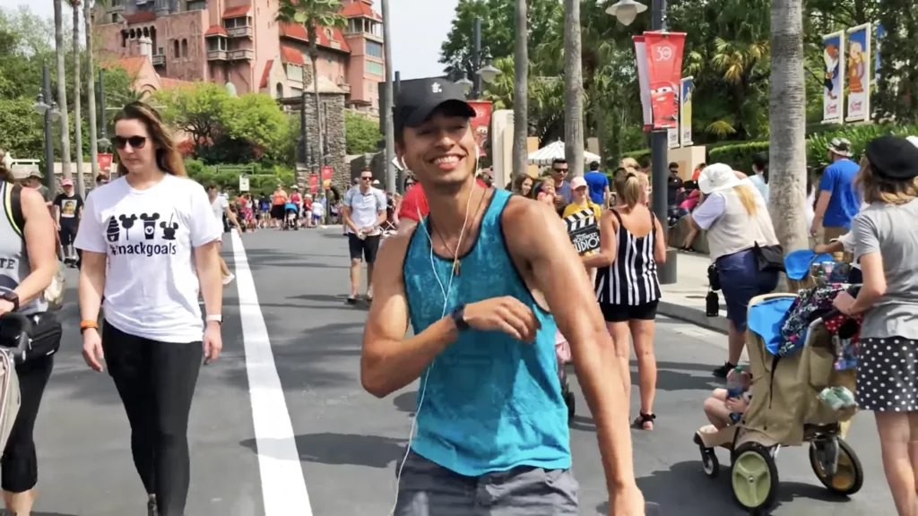 JoJo Crichton dancing on Sunset Boulevard at Disney's Hollywood Studios