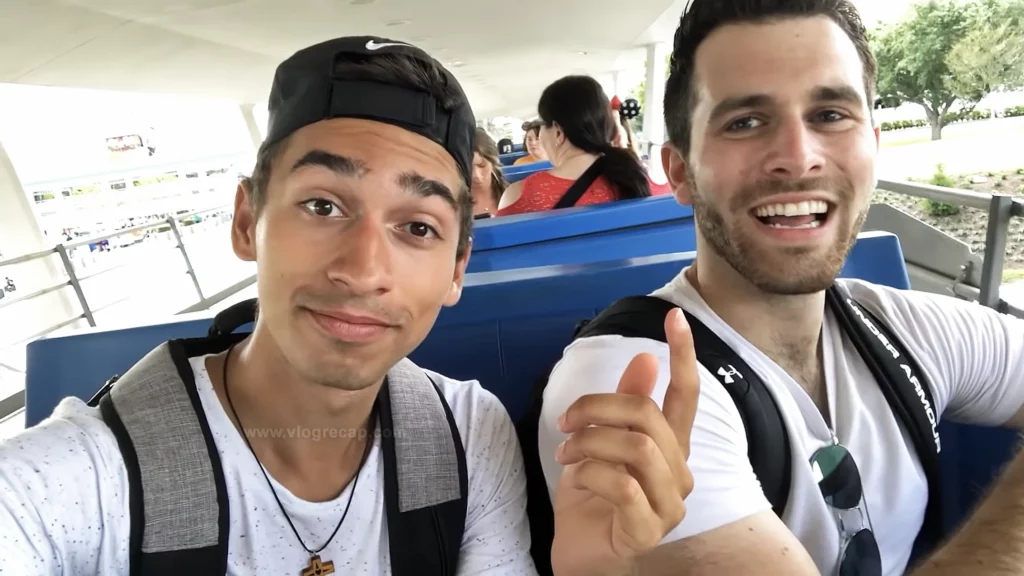 JoJo Crichton and Kyle Pallo stuck on the PeopleMover at Magic Kingdom