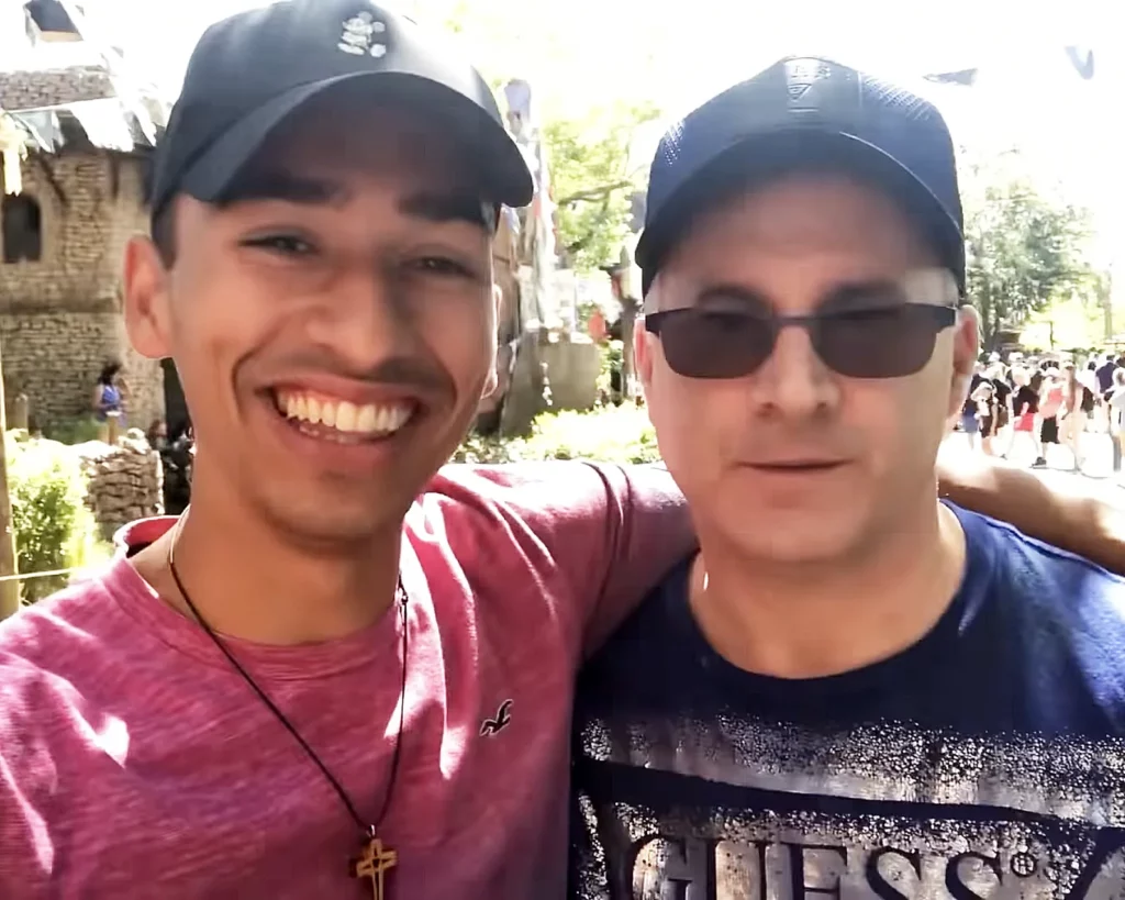 JoJo Crichton with his Uncle Carl at Disney's Animal Kingdom