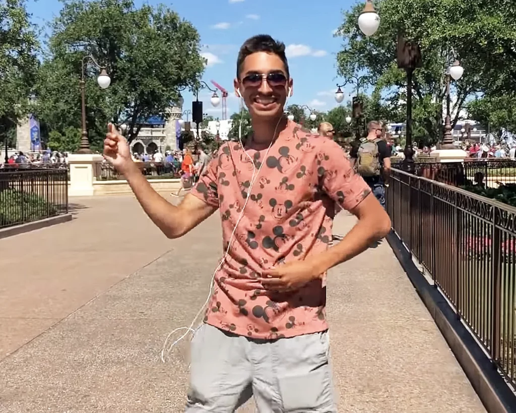 JoJo Crichton dancing in Magic Kingdom for Earth Day