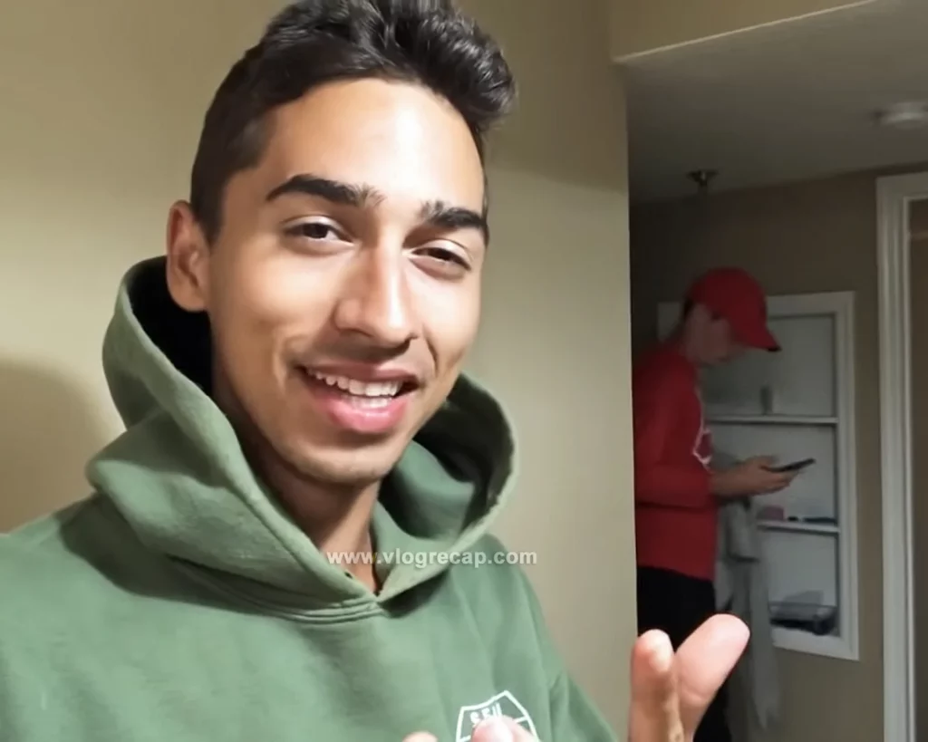 JoJo Crichton with roommate Keith Frankert at their apartment