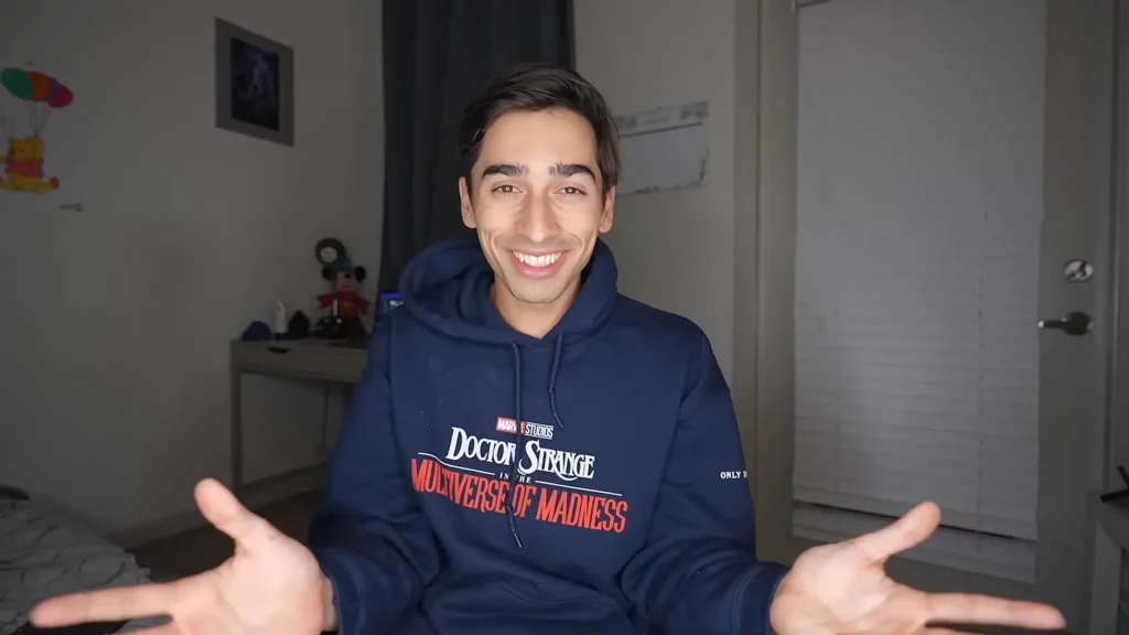 JoJo Crichton in his apartment providing narration for his vlog