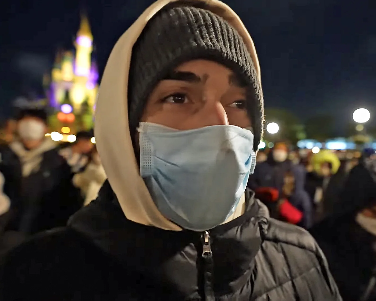 JoJo Crichton at Tokyo Disneyland at night 