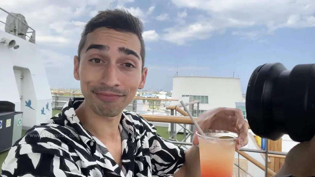 JoJo Crichton drinking a margarita