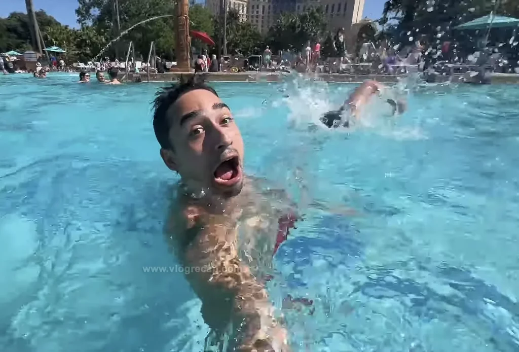 JoJo Crichton in the pool at Coronado Springs at Walt Disney World