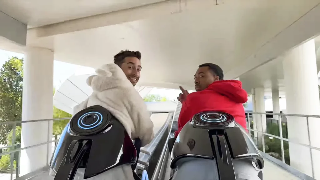 JoJo Crichton and Jamari Jefferson riding  Tron Lightcycle / Run
