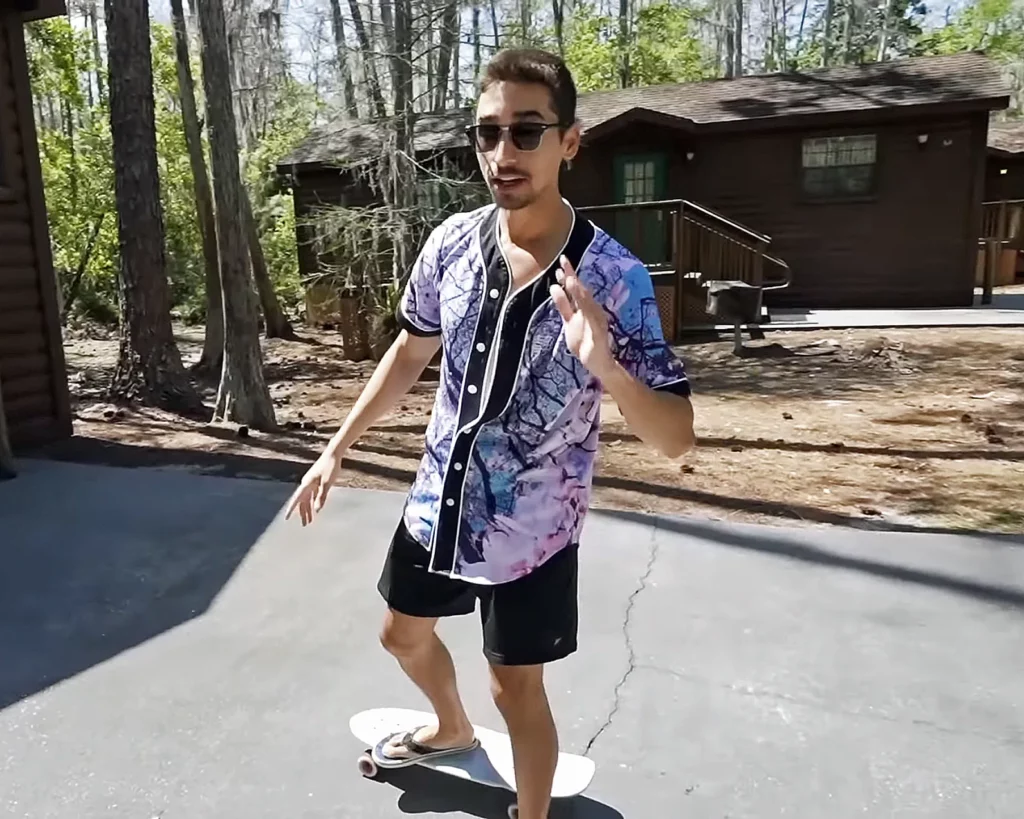JoJo Crichton on skateboard at Fort Wilderness