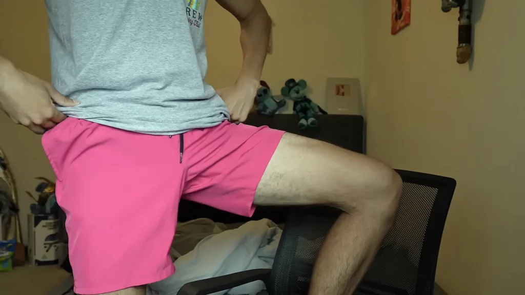 JoJo Crichton wearing pink shorts