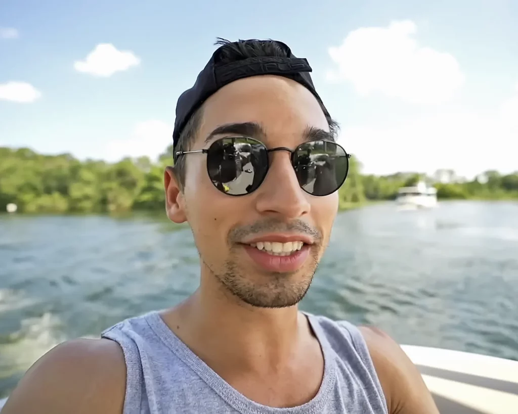 JoJo Crichton on boat on Bay Lake at Walt Disney World