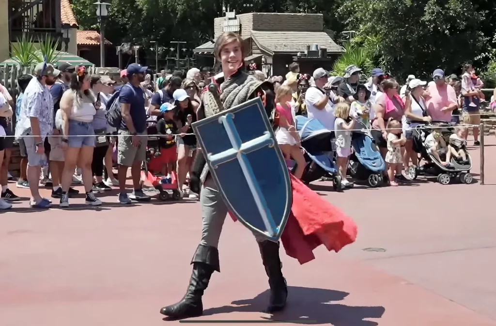 Prince Phillip (Nick Lamb) in the Festival of Fantasy Parade