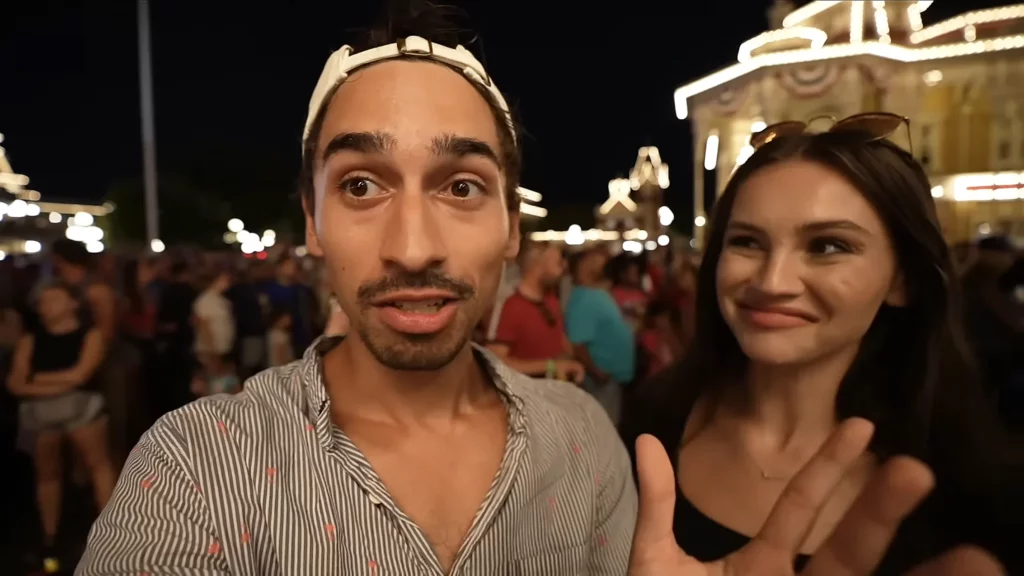 JoJo Crichton and Krista Lynn at Magic Kingdom watching fireworks