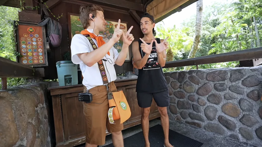 JoJo Crichton becoming a Wilderness Explorer at Disney's Animal Kingdom