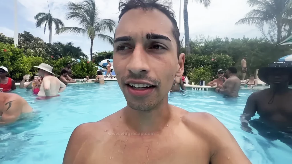 JoJo Crichton in crowded pool at CocoCay
