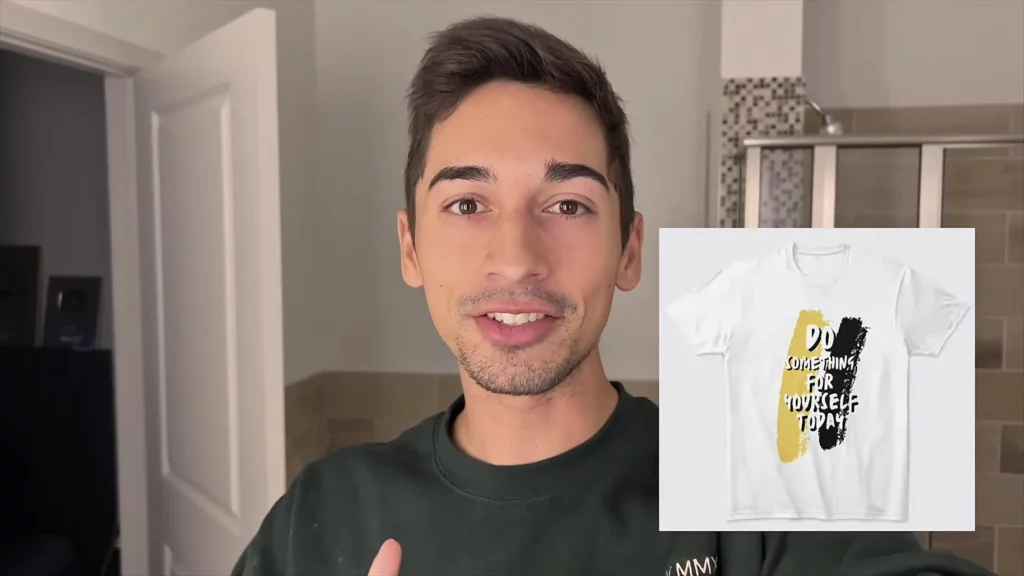 JoJo Crichton promoting his merchandise