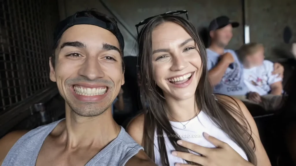 JoJo Crichton and girlfriend Krista Lynn on Tower of Terror
