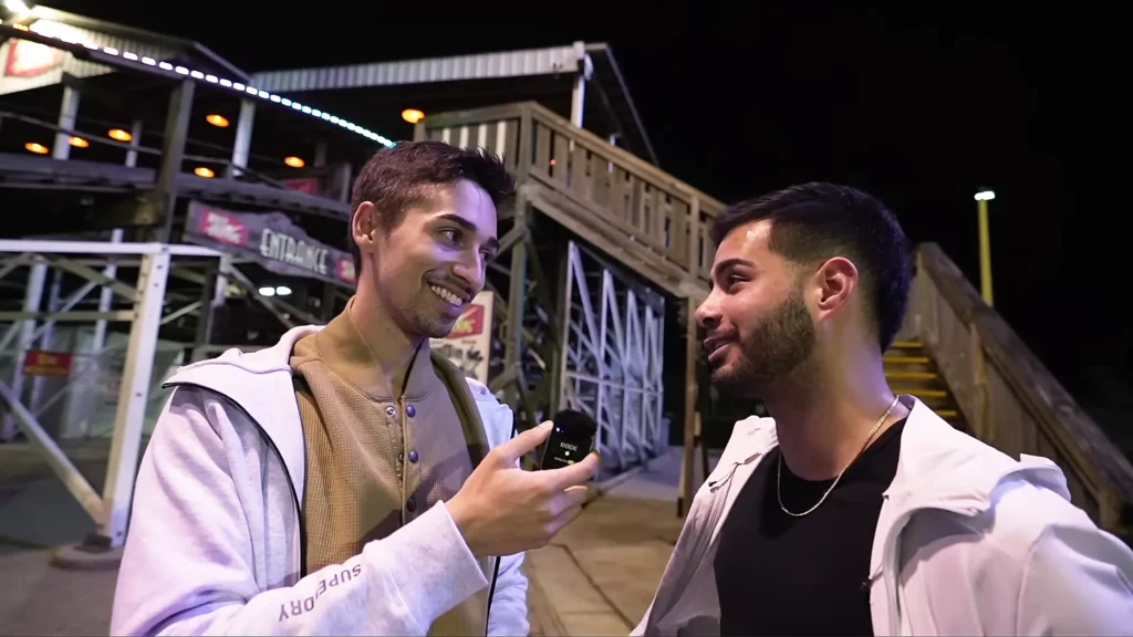 JoJo Crichton and Kevin Mendez at the White Lightning Roller Coaster at Fun Spot America Orlando