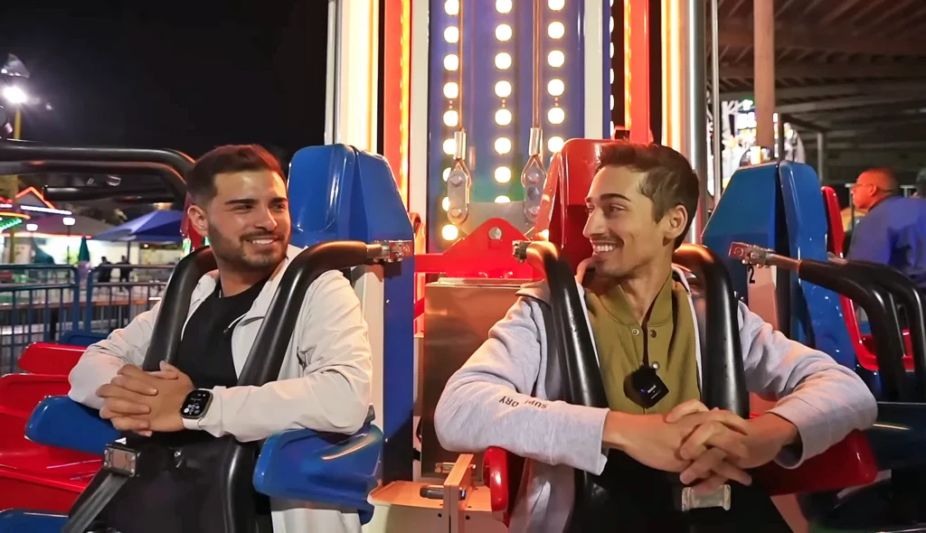 Kevin Mendez and JoJo Crichton on the Firecracker at Fun Spot America Orlando