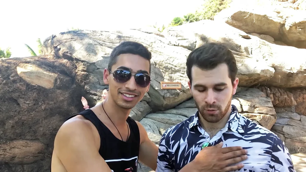 JoJo Crichton touching Kyle Pallo at Animal Kingdom