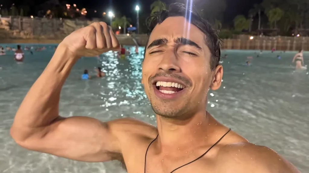 JoJo Crichton in the wave pool at Typhoon Lagoon