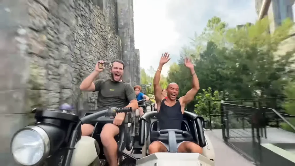 Kyle Pallo and Jete (Jason Jeter, aka showmelovejete) on Hagrid's Motorbike Adventure