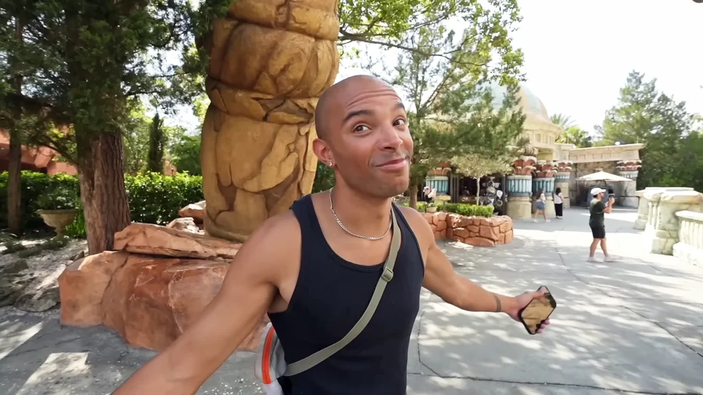 Jete (Jason Jeter, aka showmelovejete) at Universal Studios, refusing to go on secret trip