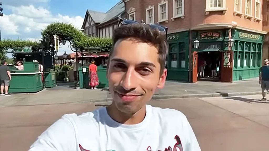 JoJo Crichton at Epcot livestreaming his birthday