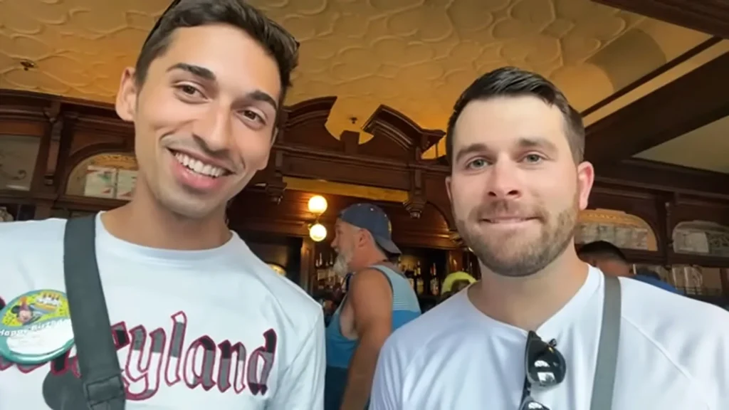 JoJo Crichton and Kyle Pallo at the Rose & Crown pub at Epcot, celebrating JoJo's birthday