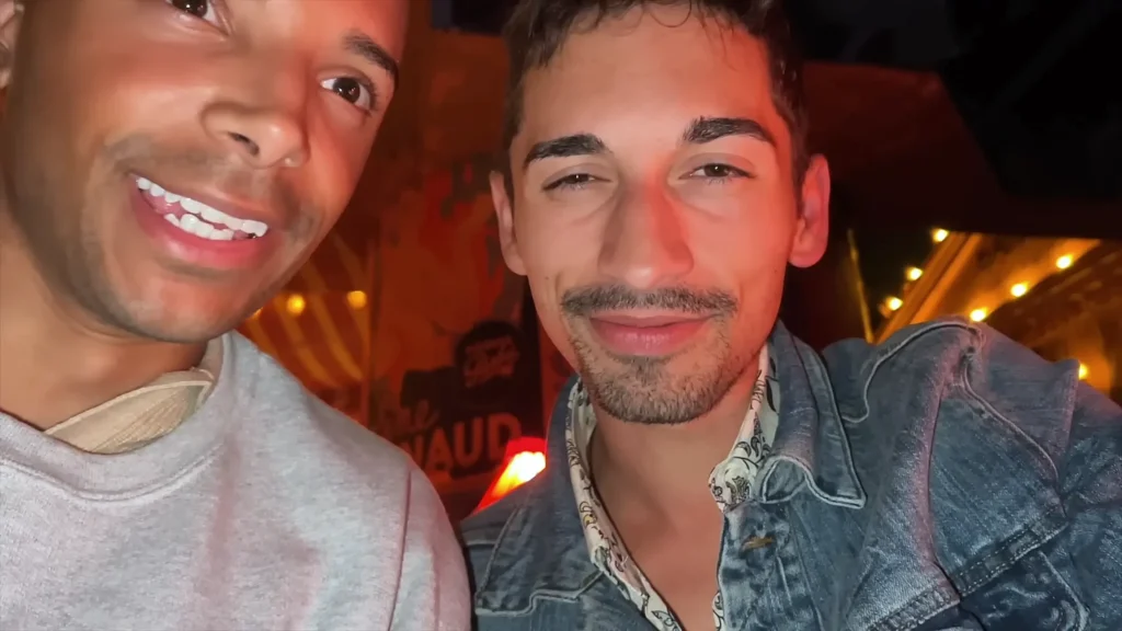 Jete (Jason Jeter, aka showmelovejete) and JoJo Crichton at the Féerie show at Moulin Rouge in Paris