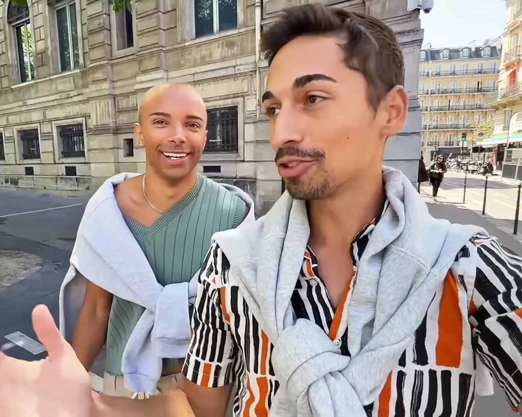 Jete (Jason Jeter aka showmelovejete) and JoJo Crichton out for a taste of Paris