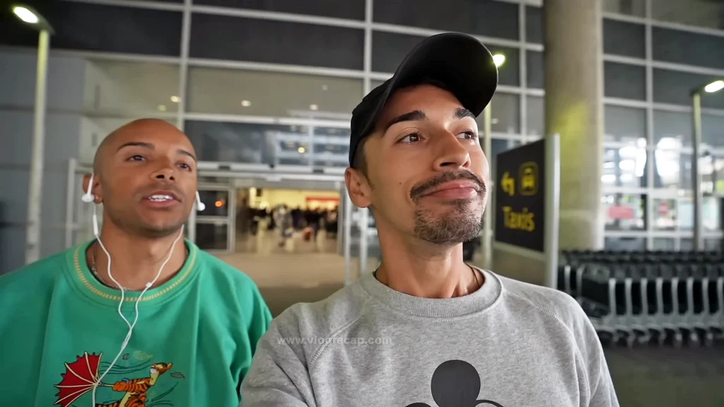 Jete (Jason Jeter aka showmelovejete) and JoJo Crichton at London Gatwick Airport