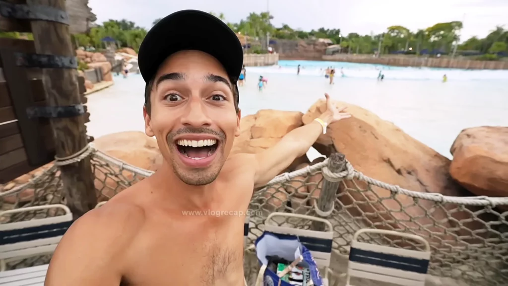 JoJo Crichton at the wave pool at Typhoon Lagoon