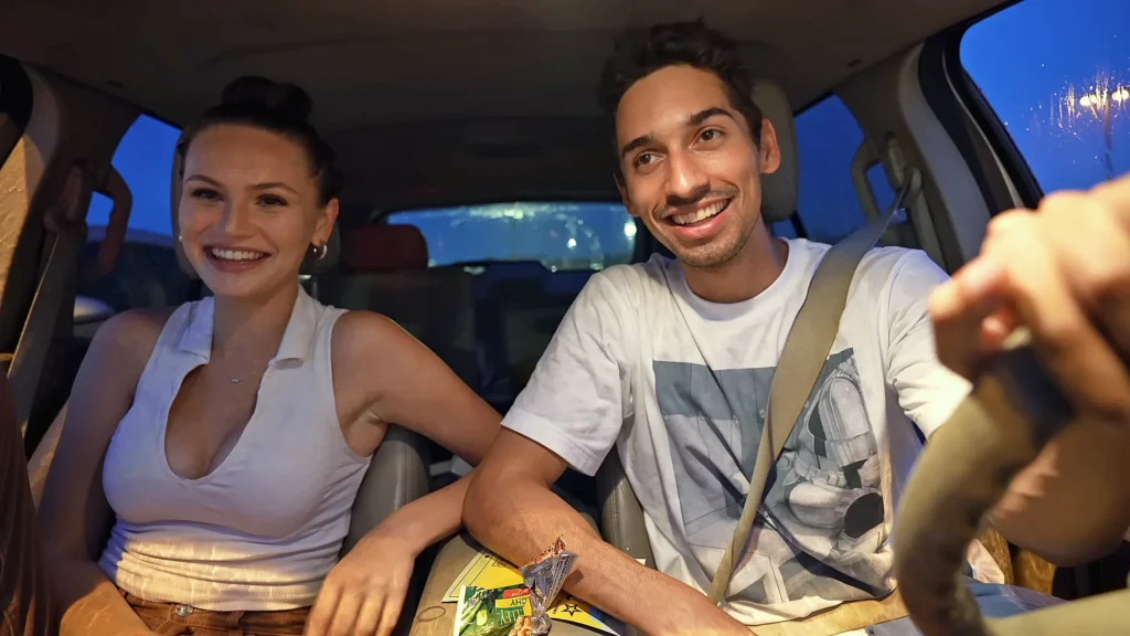 Krista Lynn and JoJo in car at Hollywood Studios
