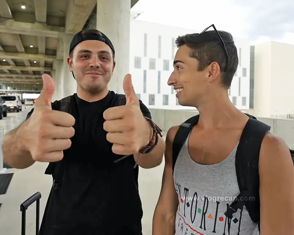 Jake Mullin and JoJo Crichton at Orlando International airport