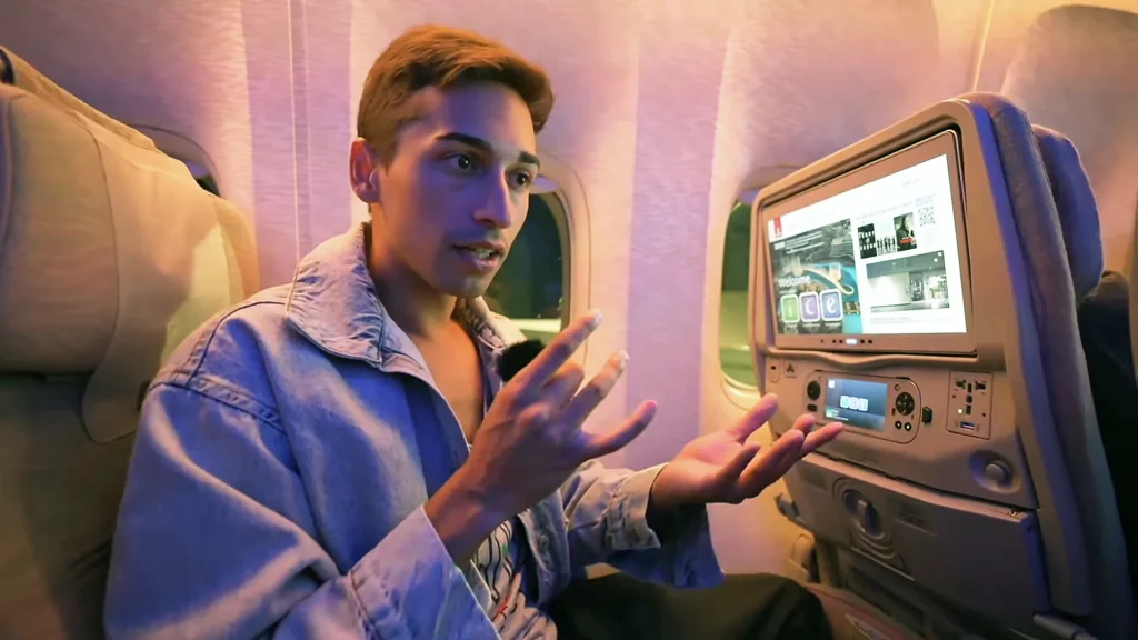 JoJo Crichton of JoJo's World on flight to Japan