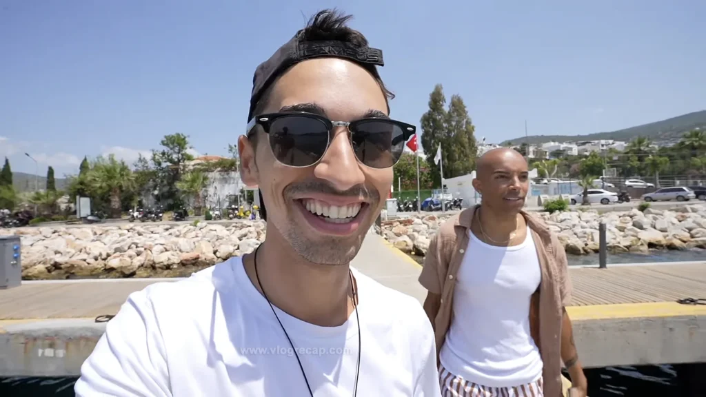 JoJo Crichton and Jason Jeter (Jete) checking out the port at Bodrum, Turkey.